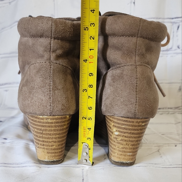 Brown Suede Wedge Boots - Picture 4 of 8